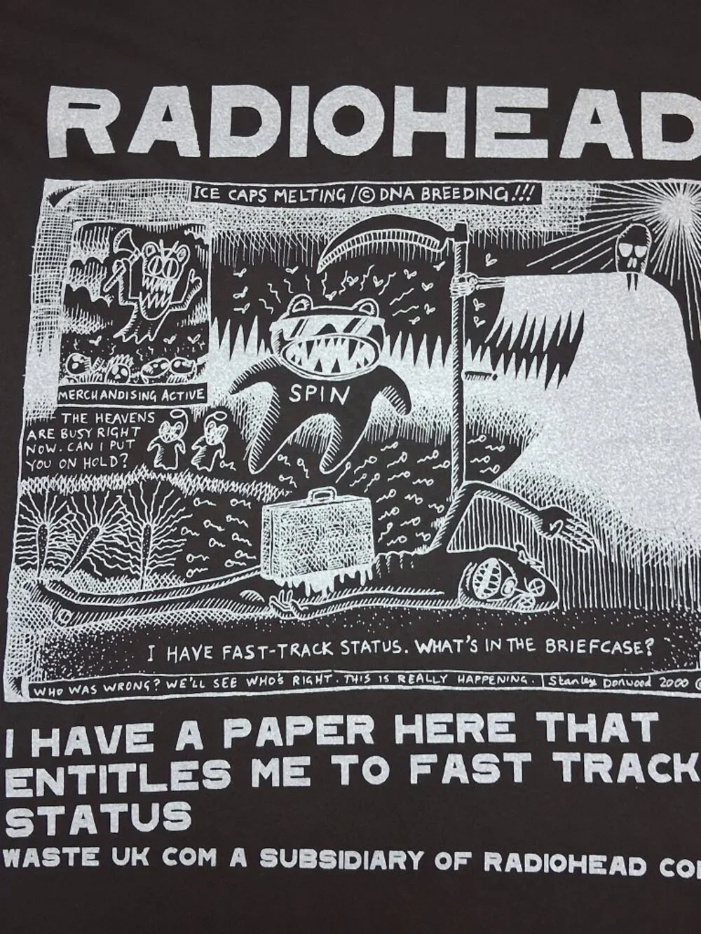 Radiohead T-Shirt W.A.S.T.E Ice Caps Melting Men's Small Black RARE NWOT NEW - Picture 4 of 8